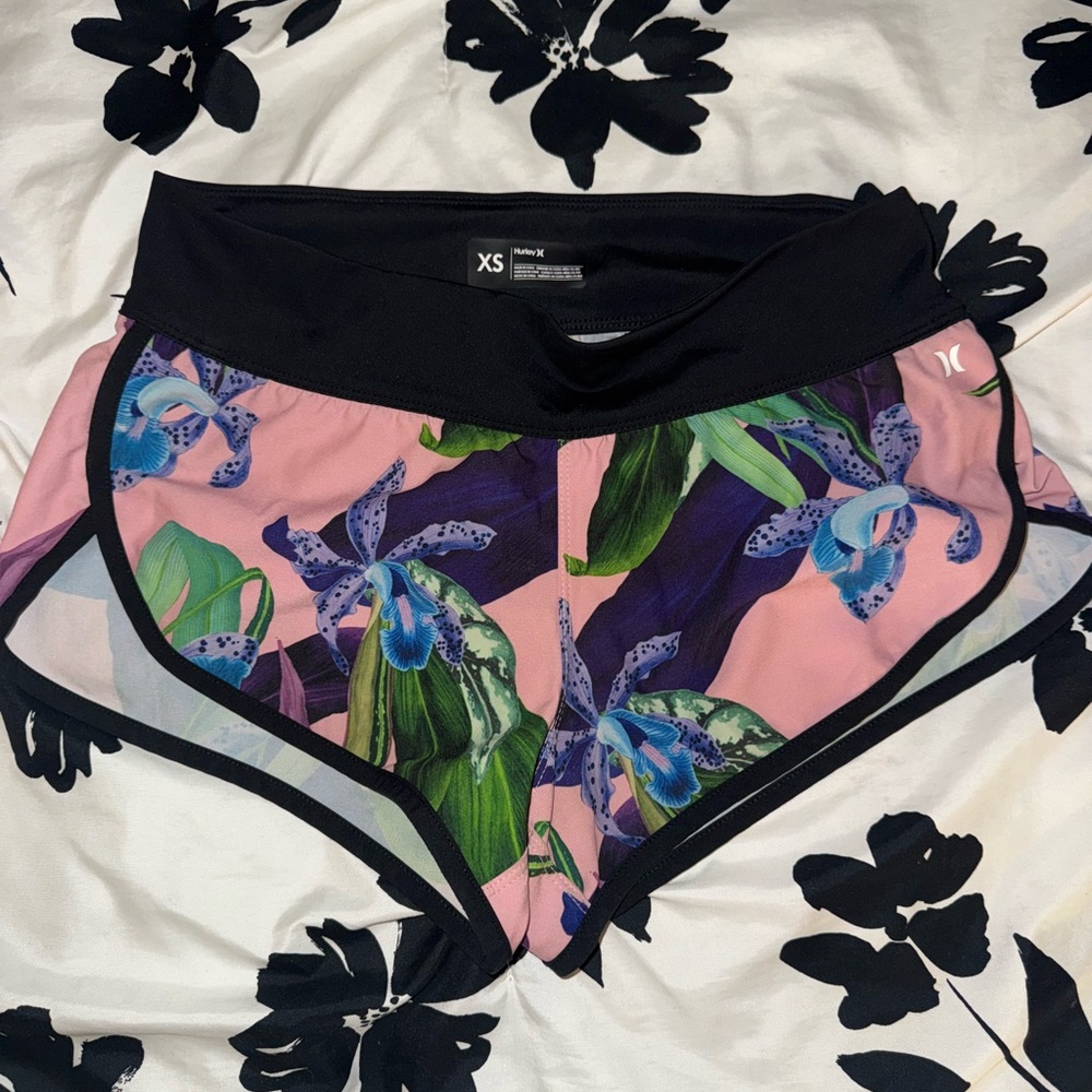 Hurley Pink and Black Athletic Shorts